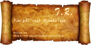 Tarjányi Romána névjegykártya